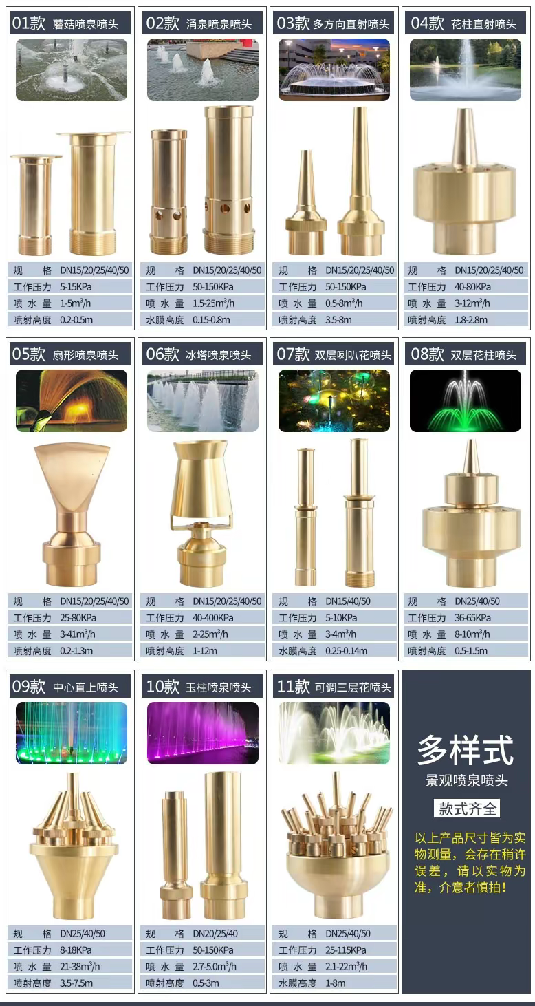 三门峡音乐喷泉常用到的喷头种类